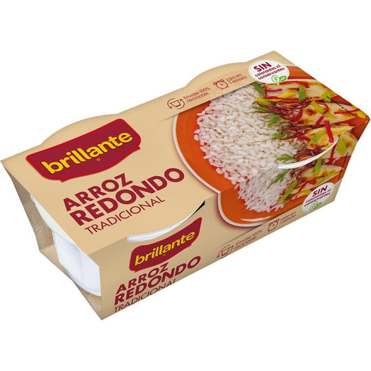 BRILLANTE Arroz redondo en tarrina paquete de 2 uds x 125g