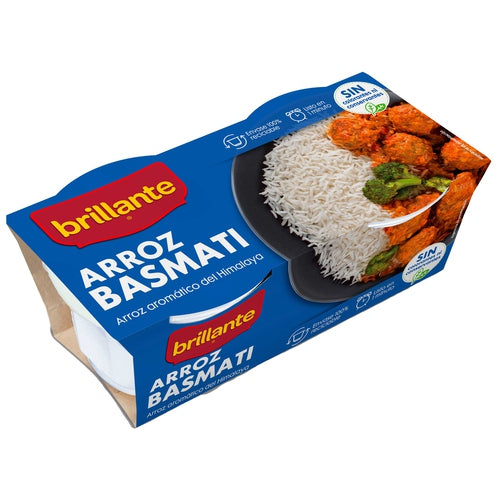 BRILLANTE Arroz basmati en tarrina paquete de 2 uds x 125 g