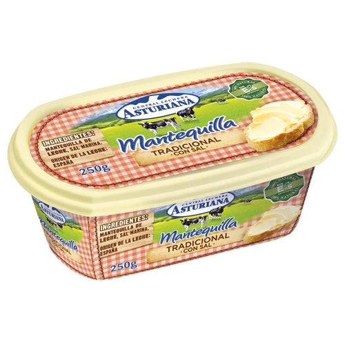 CENTRAL LECHERA ASTURIANA Tarrina de mantequilla con sal CENTRAL LECHERA ASTURIANA 250 g