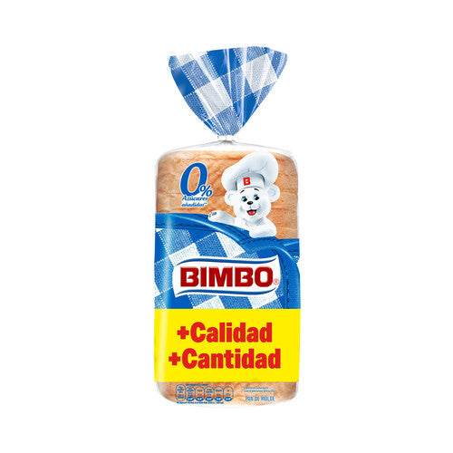 BIMBO Pan de molde blanco con corteza, sin azúcares añadidos