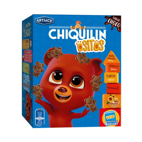 CHIQUILÍN Ositos Galletas de chocolate con forma ositos 160 g