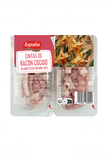 ESPUÑA Cintas de bacon cocido sin gluten 2 x 50 g