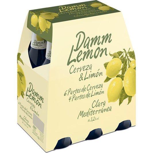 DAMM LEMON Cerveza con limón pack de 6 x 25 cl