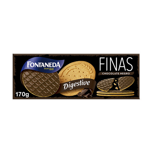 FONTANEDA Digestive Galletas finas de chocolate negro 170 g