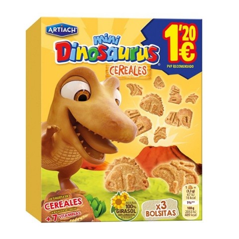 DINOSAURUS Galletas de cereales con forma de dinosaurios blanco