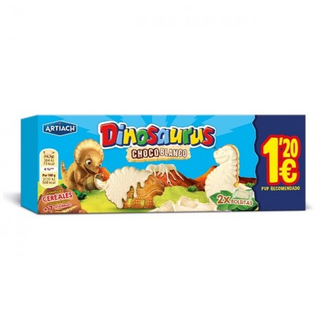 Copia de DINOSAURUS Galletas de cereales con forma de dinosaurios chocolate blanco