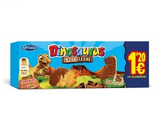 DINOSAURUS Galletas de cereales con forma de dinosaurios chocolate negro