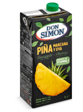 DON SIMON Zumo de piña manzana y uva brick de 1 L