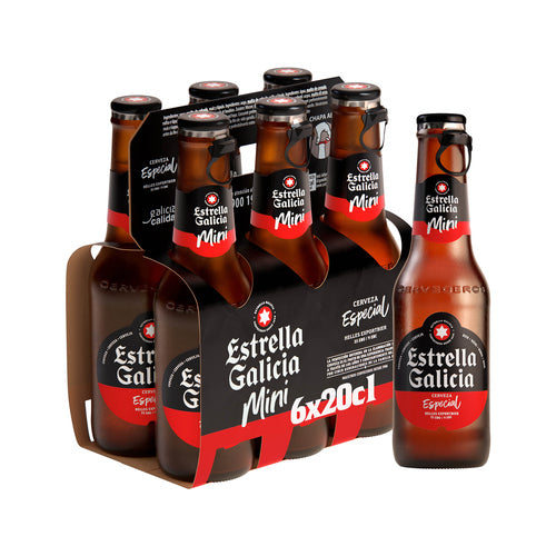 ESTRELLA GALICIA Especial cervezas mini pack 6 botellas x 20 cl