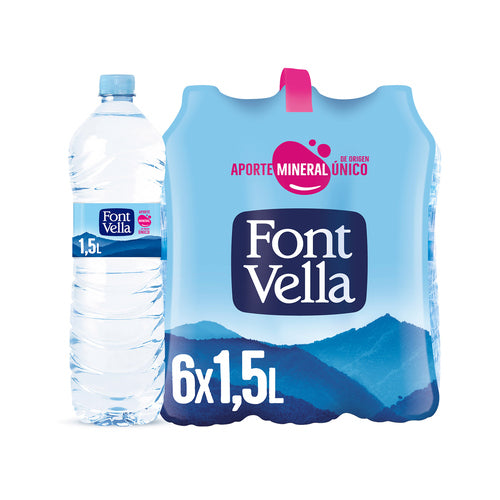 FONT VELLA Agua mineral pack de 6 uds. x 1,5 L