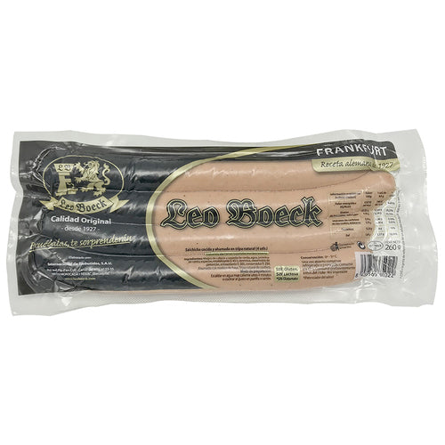 LEO BOECK Salchichas de cerdo cocidas en tripa natural tipo Frankfurt 4 uds