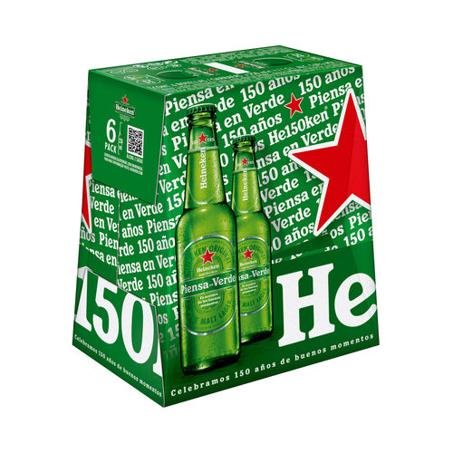 HEINEKEN Cervezas pack de 6 uds x 25 cl