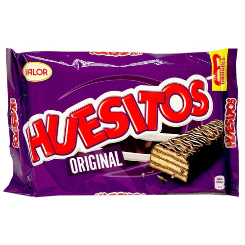 HUESITOS Barritas de barquillo cubierto de chocolate 6 uds