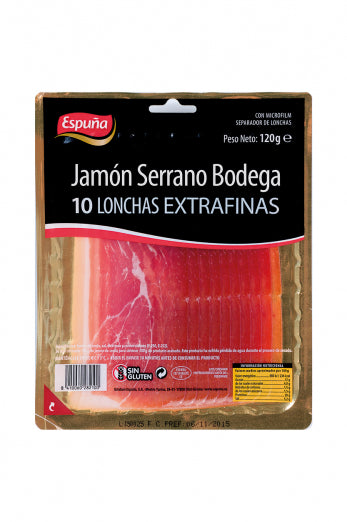 ESPUÑA Jamón serrano bodega 10 lonchas extrafinas