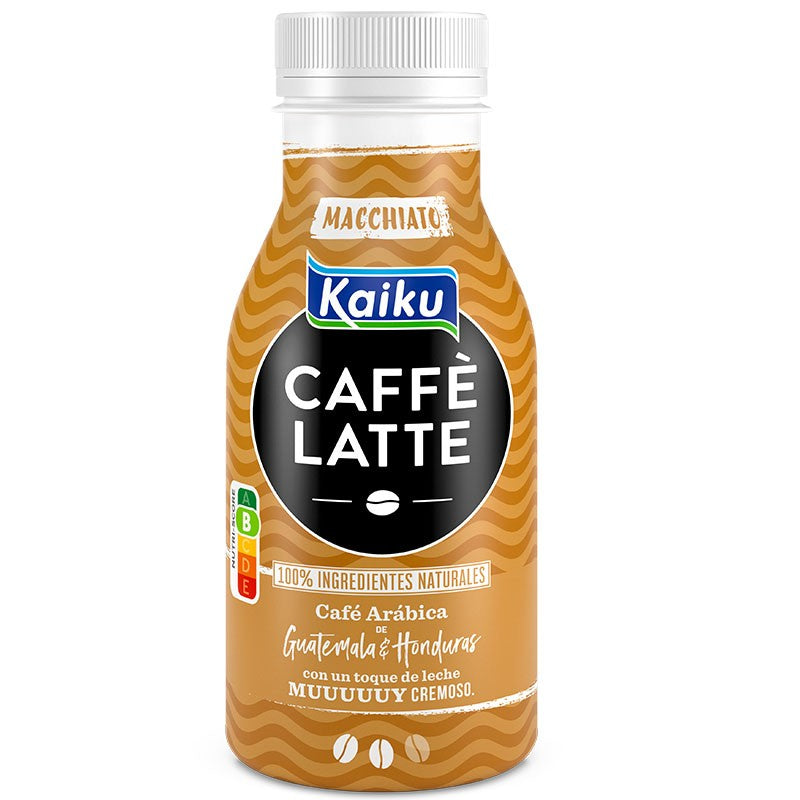 KAIKU Macchiato Caffé Latte bebida láctea de café arábica con un toque de leche muy cremoso 220 ml