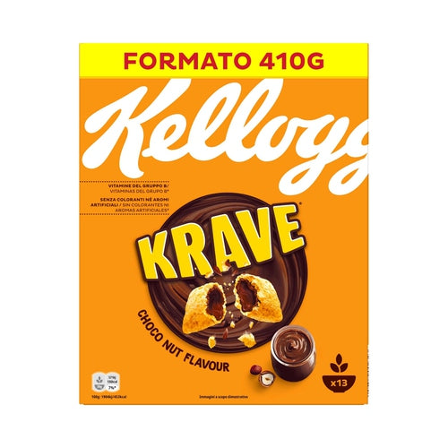 KELLOGG'S Cereales sabor avellana rellenos de chocolate, KELLOGG'S KRAVE