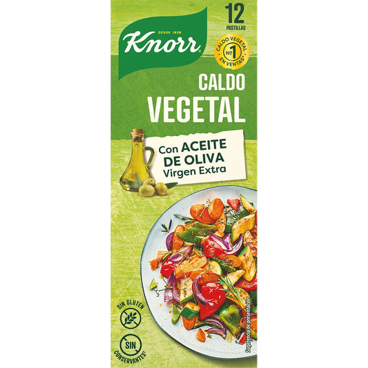 KNORR Caldo vegetal pack de pastillas 12 uds. 120 g