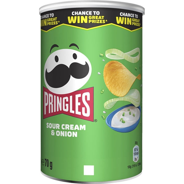 PRINGELS Patatas con forma de teja sabor Sour cream & Onion bote 70 g