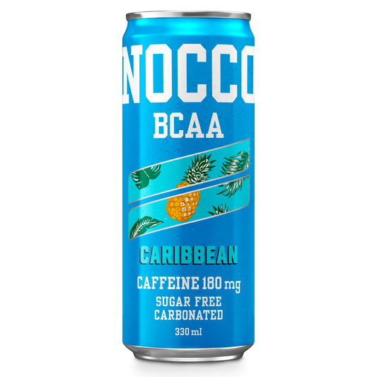 NOCCO Caribbean Bebida energética sin azúcar, carbonatada lata de 33 cl