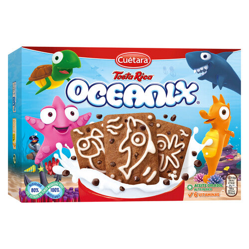 TOSTA RICA Oceanix de Cuetara Galletas de chocolate con divertidos dibujos marinos 400 g