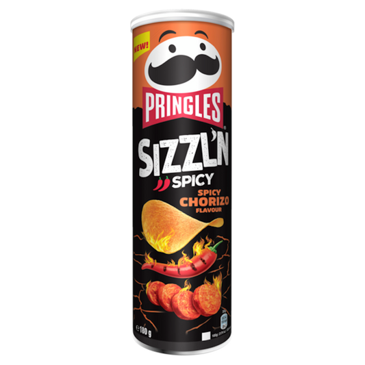 PRINGLES Patatas con forma de teja FLAME Hot Spicy sabor chorizo bote de 165 g