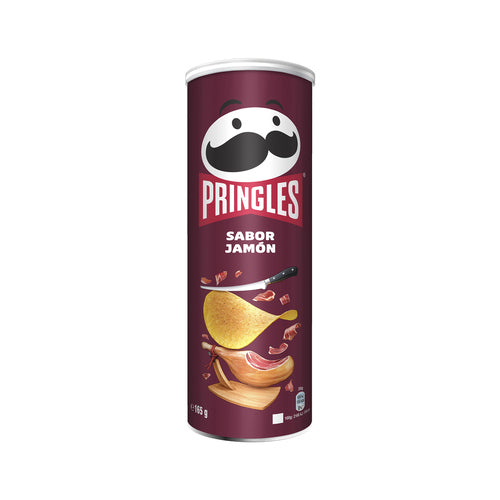 PRINGLES Patatas con forma de teja y sabor a jamón PRINGLES bote de 165 g