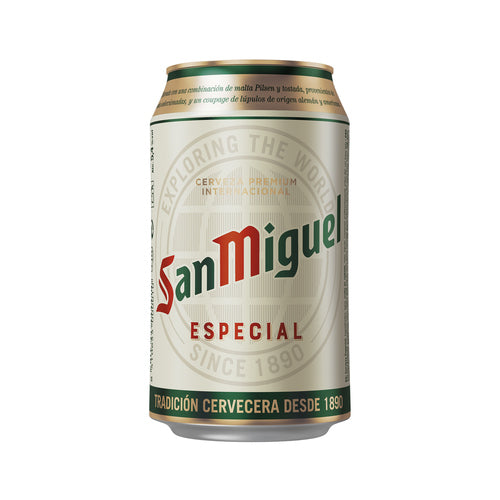 SAN MIGUEL Cerveza rubia de sabor fresco y de ligero amargor lata 33 cl