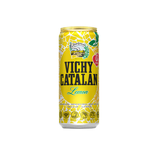 VICHY CATALAN Agua mineral con gas sabor limón lata de 33 cl