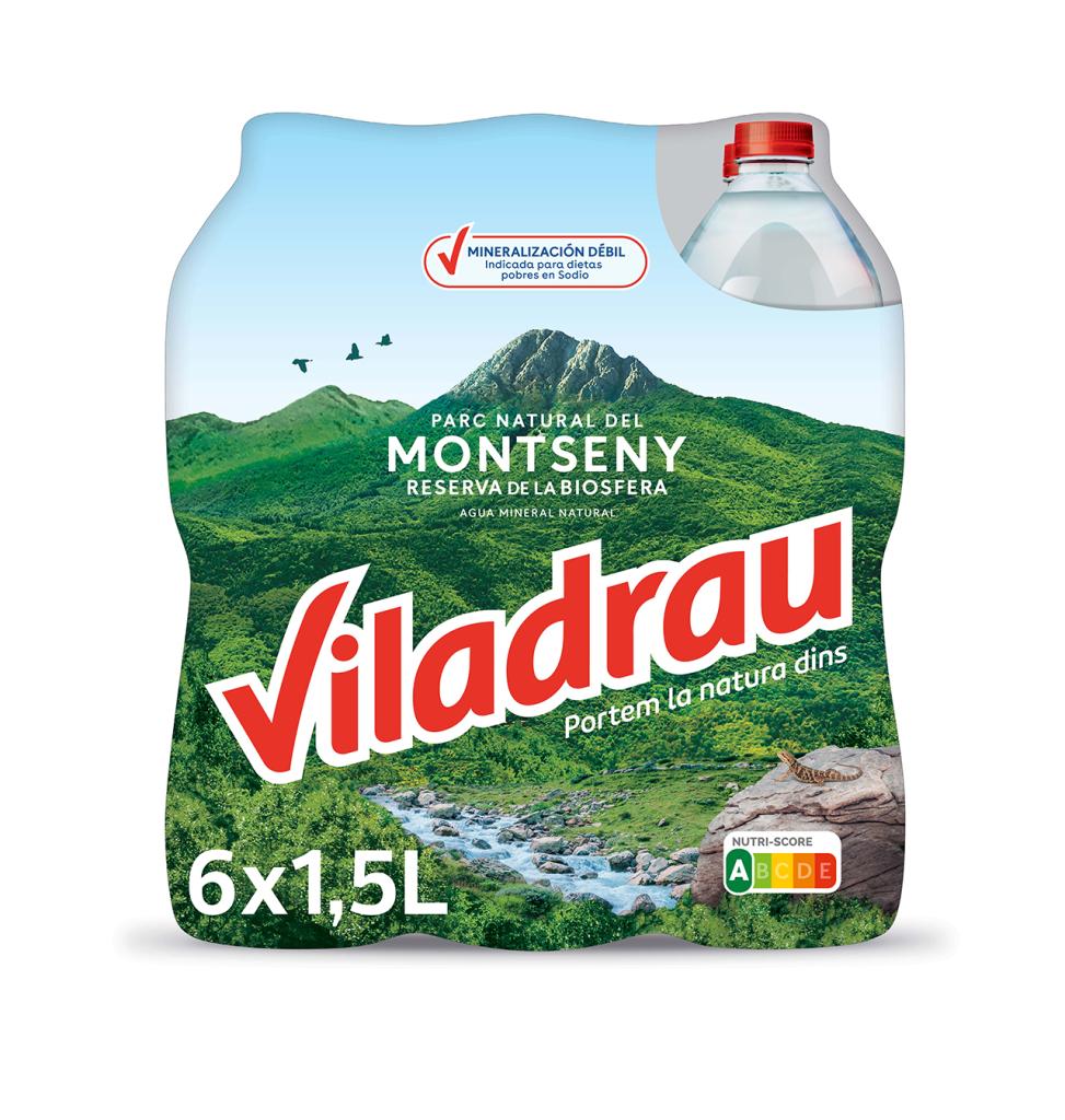 VILADRAU Agua mineral pack de 6 uds. x 1,5 L